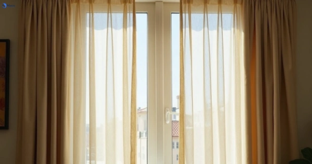 Dusty and dull curtains in mount-cottrell-vic before steam cleaning
